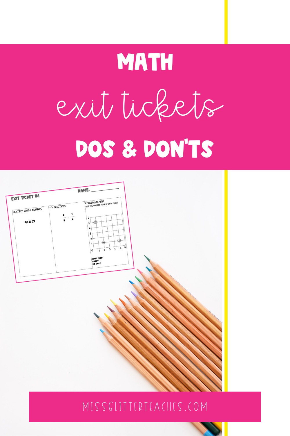 Math Exit Tickets: Do's And Don'ts To Using Effectively - Miss Glitter ...